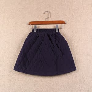 110-120码女童冬季高腰时尚儿童装夹棉短裙小女孩棉裙子女童a字裙