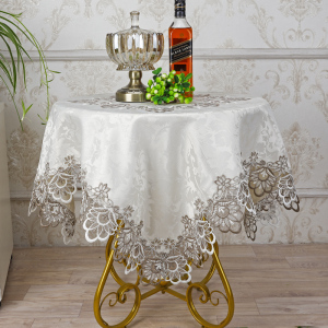 欧式复古刺绣阳台圆桌桌布正方形绣花小圆桌布麻将桌垫床头柜盖布