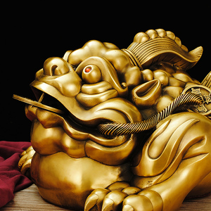 铜金蟾摆件家居招财大号金蟾门店前台办公室霸王金蟾商务礼品蟾王