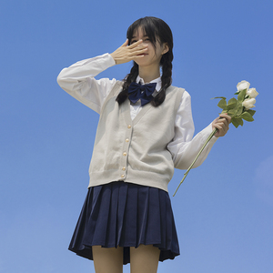日系高中生校服套装学院风基础款jk制服开衫毛衣马甲外套学生班服