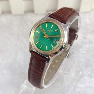全新库存稀有绿盘手动机械上弦老式机械女手表复古清新气质表