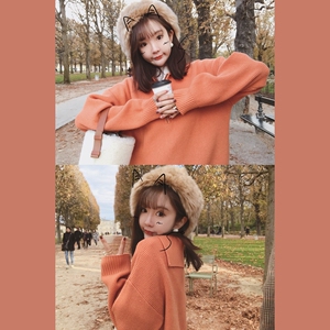 贺璐璐25813137淘宝金蘑菇菇 橘色少女心娃娃裙 超乖的减龄宽松海军