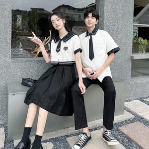 毕 业照衬衫套装 班服定制裙子jk初中高中初三大学生女生男礼服