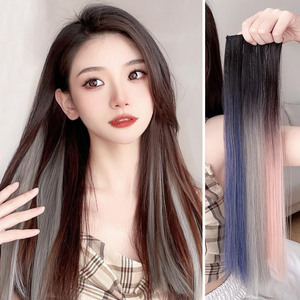 挂耳染发片接发片耳染彩色假发片挑染渐变漂染一条长发时尚炫彩