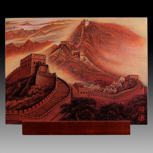 霞飞 惠安石雕影雕长城艺术品工艺品客厅摆件画礼品定制厂家直销