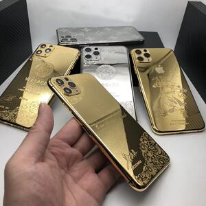 适用于iphone13promax黄金手机壳 14限量版 苹果15私人定制后盖