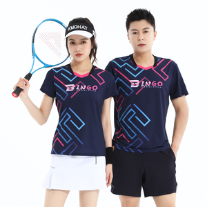 羽毛球服新款男女短袖套装速干透气运动情侣网排乒乓定制比赛T恤