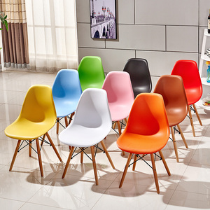 伊姆斯椅时尚现代简约创意洽谈办公椅北欧休闲靠背餐椅实木书桌椅