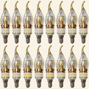 E14螺口节能LED玉石蜡烛水晶吊灯专用光源上下发光三变光玉米灯泡