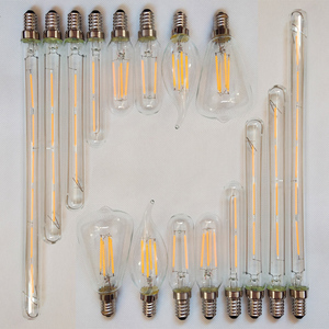 E14小螺口爱迪生灯丝LED长条短长笛试管水晶蜡烛尖泡拉尾节能灯泡
