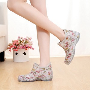 包邮韩国新春夏女士短筒雨靴高跟成人水鞋防滑坡跟胶鞋时尚单雨鞋