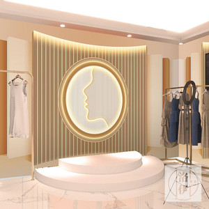 服装店壁纸3d立体网红大气女装护肤化妆品高级感背景布直播间墙纸