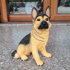 创意树脂仿真狗大号狼狗假狗牧羊犬摆件德牧装饰品看家狗庭院模型