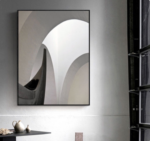 抽象高级感客厅装饰画落地画巨幅灰色轻奢沙发背景墙挂画竖版壁画