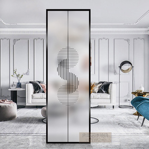 现代简约玻璃屏风隔断墙客厅遮挡家用装饰轻奢北欧卧室入户门玄关