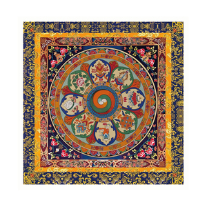 新款5d魔方钻石画十字绣藏式图案八宝图坛城佛像人物佛堂供奉满钻