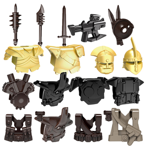 兼容乐高武器装备模型盔甲拼装军事小颗粒积木件积木儿童男孩玩具