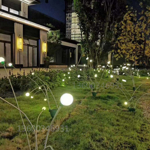 太阳能LED发光萤火虫灯户外防水花园草坪装饰景观圆球星星地插灯