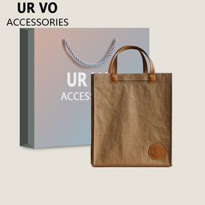 URVO正品轻便手提电脑包14寸会议包文件袋A4公文通勤男女牛皮纸包