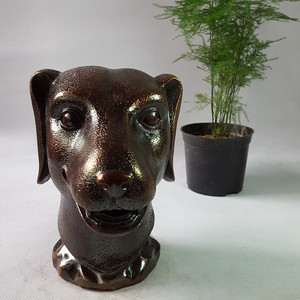 圆明园十二生肖原铜兽首狗头青铜器当代仿古纯铜工艺品摆特