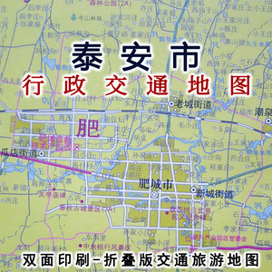 2020泰安市地图墙贴图新版高清交通城区图详细到街道小区村庄折叠