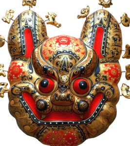 胡深世家 特三挂虎 陕西凤翔非遗手工彩绘泥塑商务及家居家装挂饰