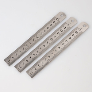 不锈钢直尺铁尺子15厘米加厚钢板diy手工测量工具量尺钢尺包邮