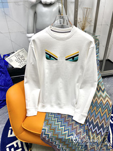 正品代购fendi芬迪小怪兽恶魔眼睛字母圆领套头休闲长袖卫衣男秋