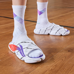 李宁男子场下篮球拖鞋 反伍 闪击8 pe配色透气舒适休闲凉拖鞋