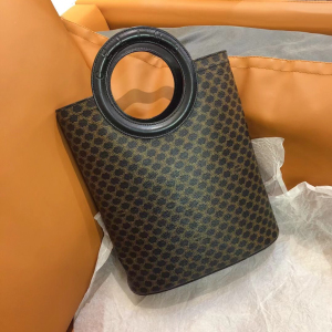 中古二手vintage celine 老花圆环手柄复古手提琴谱包 菜篮子包