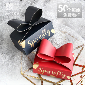 2022新款婚礼喜糖盒森系欧式创意蝴蝶结可放烟结婚喜糖礼盒纸空盒