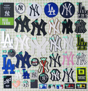 潮牌运动品牌衣服补洞mlb棒球ny纽约洋基队la布贴胶贴补丁贴装饰
