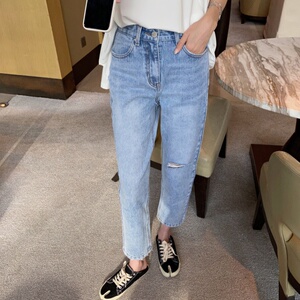 小玉酱破洞牛仔