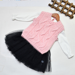 明月手作麻花款马海毛圆领背心毛衣 棒针diy毛线材料包送教程视频