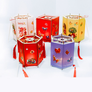 防水diy六角灯笼材料中秋节手工自制传统宫灯亲子活动自己制作