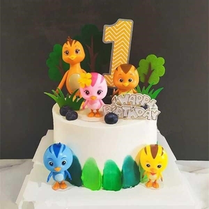 5只装萌鸡小分队蛋糕装饰摆件玩偶萌鸡小队儿童玩具装扮用品