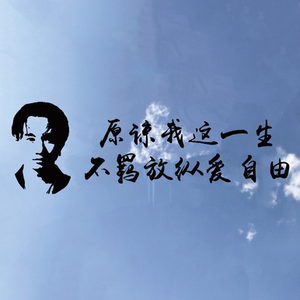 原谅我这一生不羁放纵爱自由车贴beyond黄家驹天窗后玻璃装饰贴纸