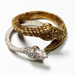 金银双蛇戒指