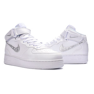 权志龙同款空军一号恩施耐克板鞋高帮鞋街舞鞋全白男