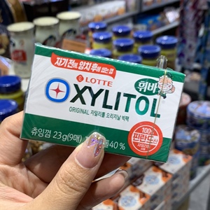 韩国进口lotte乐天木糖醇口香糖23g薄荷味糖果零食清新口气盒装