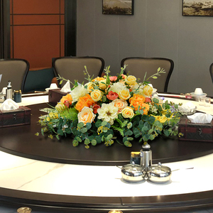 新款酒店大圆桌桌花摆花餐桌花仿真花假花饭店桌面中间装饰摆台花