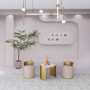 3d立体几何造型墙纸高级感直播间带货背景墙男装服装店美容院壁纸