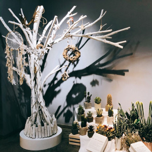 白色仿真树树杈枯树枝商场装饰树干天然实木树枝条室内许愿枯树