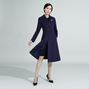 东航空姐制服职业装羊毛呢大衣女冬2022新款中长款羊绒外套工作服