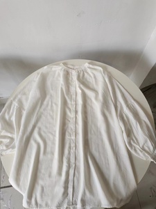 S41【日单】女士衬衫衬衣上衣立领长袖宽松白色基础款柔软纯色
