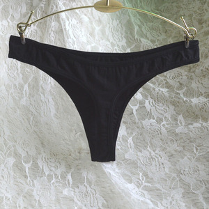 清仓 欧美外贸运动健身纯棉丁字裤女大码t裤性感黑色简约丁子内裤