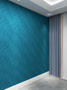 现代简约孔雀蓝电视墙客厅背景无缝墙布全屋ab版卧室纯色壁布卧室