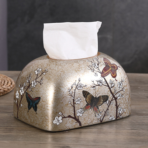 欧式纸巾盒摆件客厅抽纸盒餐巾美式创意陶瓷北欧餐桌茶几ins纸抽