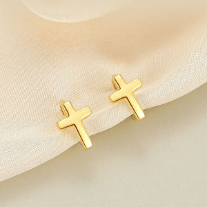 【耳银】winy狼人说耳钉金色十字架耳饰日韩ins轻奢简约ins小众