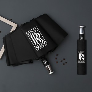 *同款劳斯莱斯柄雨伞10骨自动折叠伞黑胶遮阳晴雨奔驰4s店汽车标